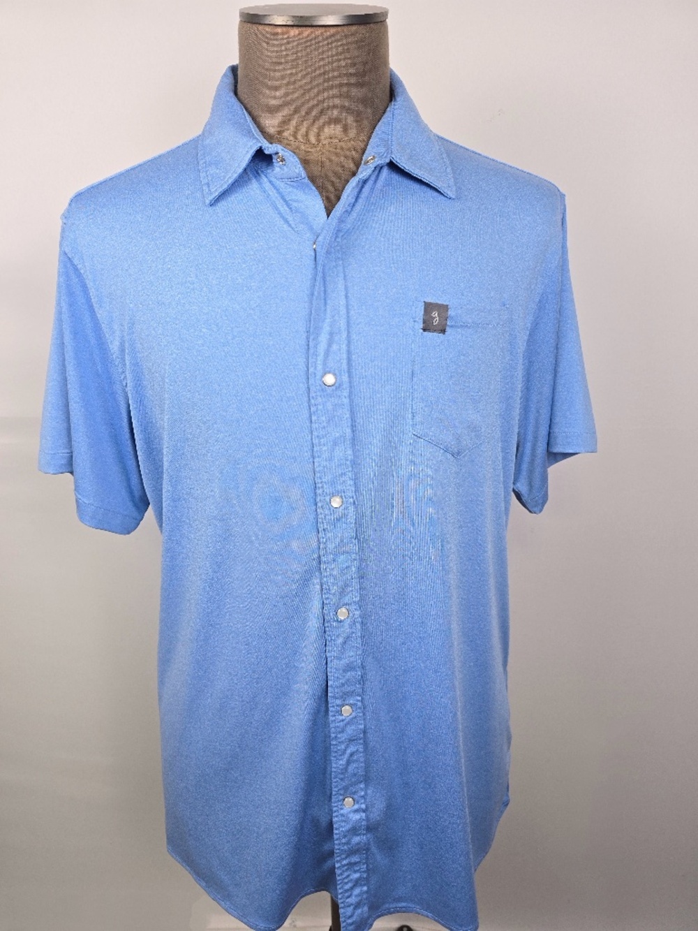 Give'r Snap Happy Solar Performance Pearl Snap Shirt Blue Men's Size XL